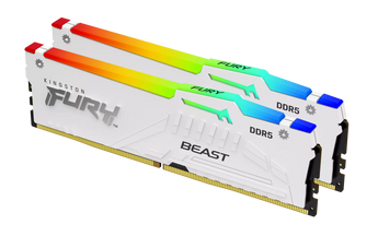 Kingston Fury Beast RGB - 32GB x2 (64GB) , DDR5-5200MT/s , CL36 , White
