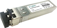10G SFP Multi-Mode transceiver, 850nm wavelength, LC connector. Supports 10Gbps data transfer up to 300m. Optical Fibre brand.