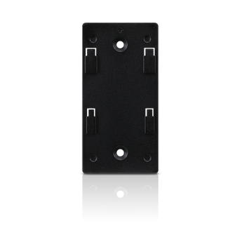 Ubiquiti POE-WM wall mount. A small, white plastic bracket designed to securely hold Ubiquiti PoE injectors on a wall.