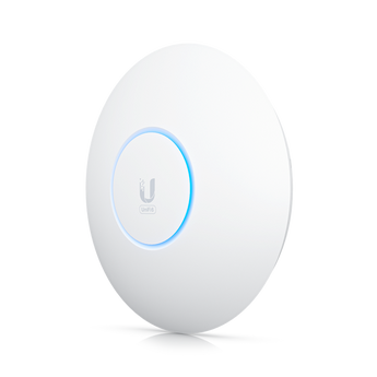 Ubiquiti UniFi U6-ENT: Ceiling-mounted WiFi 6E access point with multi-band coverage and 10 spatial streams for enterprise networks.