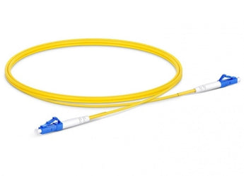 Acconet, LC/UPC to LC/UPC, simplex, single-mode fiber optic patch lead, 1 meter. Used for network connections.