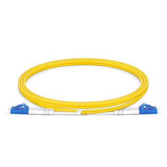 Acconet LC/UPC to LC/UPC duplex single mode fiber optic patch lead, 1 meter, for high-speed data transmission.