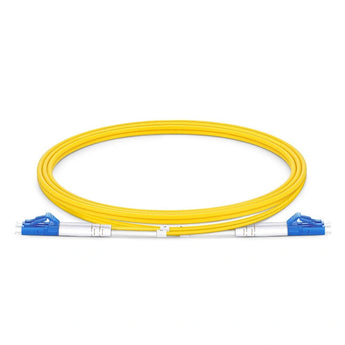 Acconet LC/UPC to LC/UPC duplex single mode fiber optic patch lead, 1 meter, for high-speed data transmission.