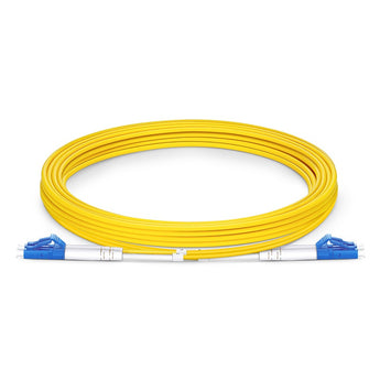 Acconet LC/UPC to LC/UPC duplex single-mode fiber patch lead, 3 meters long, used for high-speed data transmission.