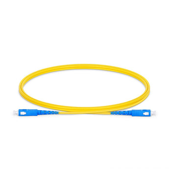 Acconet SC/UPC to SC/UPC simplex single mode fiber optic patch lead, 1 meter length, for data transmission.