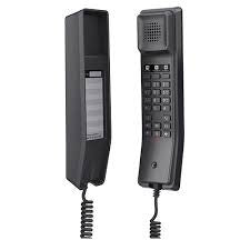 Grandstream GHP611W black hotel phone with WiFi. Two-line compact IP phone featuring HD audio, speed dial keys and customizable faceplate.