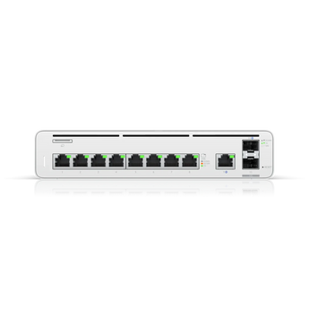 Ubiquiti UISP Console (UISP-CONSOLE): 9-port Gigabit switch with 2 SFP+ ports for high-speed network management and routing.