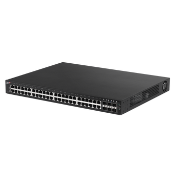 Edimax ED-GS-5654PLX-V2 switch: 54-port web-smart switch with 48 Gigabit PoE+ ports, long range capability, and 6 SFP+ ports.
