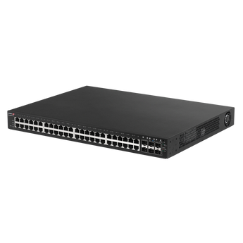 Edimax ED-GS-5654PLX-V2 switch: 54-port web-smart switch with 48 Gigabit PoE+ ports, long range capability, and 6 SFP+ ports.
