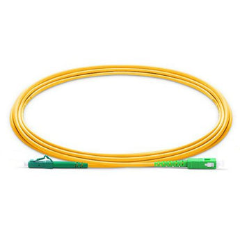 Acconet SC/APC to LC/APC Simplex 1M single-mode fiber optic patch lead for network connections; showing connectors and cable.