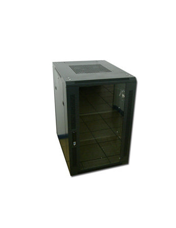 Acconet 18U unassembled floor-standing server cabinet, 800mm deep, with perforated panels for ventilation.