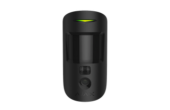 AJAX MotionCam (PhOD) Jeweller black wireless motion detector with photo-on-demand feature. Indoor security solution.