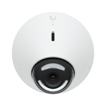 Ubiquiti UniFi Protect G5 Dome security camera, ceiling-mounted, providing 2K HD PoE surveillance with enhanced low-light visibility.