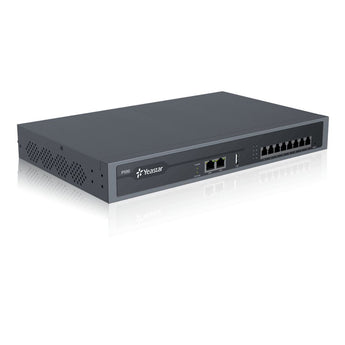 Yeastar P550 PBX: Phone system appliance supporting 50 users, 8 analog ports, and VoIP for small to medium-sized businesses.