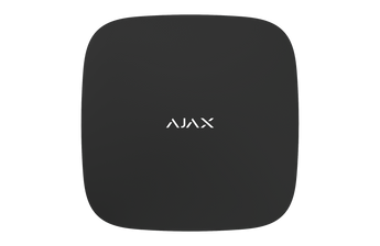 AJAX Hub 2 Black 4G control panel with photo verification, dual SIM slots, and Ethernet port for advanced wireless security.