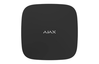 AJAX Hub 2 Black 4G control panel with photo verification, dual SIM slots, and Ethernet port for advanced wireless security.