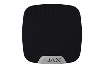Black AJAX HomeSiren Jeweller (AJAX-HS-INDR-B), a wireless indoor siren for home security with LED indicator.