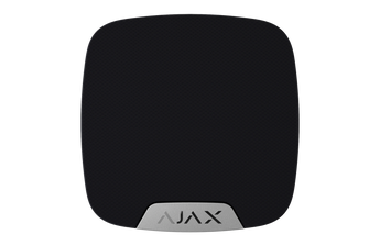 Black AJAX HomeSiren Jeweller (AJAX-HS-INDR-B), a wireless indoor siren for home security with LED indicator.