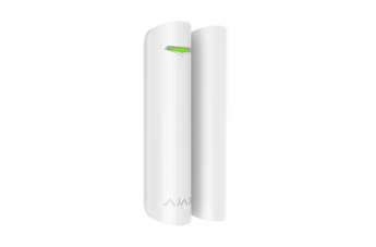 AJAX DoorProtect Plus white indoor opening detector with shock and tilt sensors for windows and doors. Wireless security.