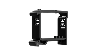 Black DIN rail holder for Ajax Relay or WallSwitch, model AJAX-AD-DH-B. Used for secure automation device mounting.