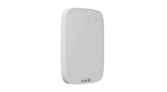 Wireless white AJAX Security Keypad Jeweller for indoor use. Touch keyboard for arming/disarming Ajax security system.
