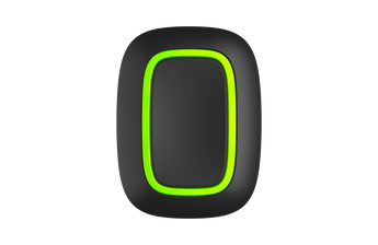 Black AJAX Wireless Smart Panic and Control Button Jeweller (AJAX-PB-B). Used for emergency signaling and controlling automation.