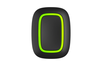 Black AJAX Wireless Smart Panic and Control Button Jeweller (AJAX-PB-B). Used for emergency signaling and controlling automation.