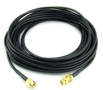 N(M) Male to SMA(M) Male 10-meter coaxial cable, ARF195, used for connecting antennas or RF equipment.