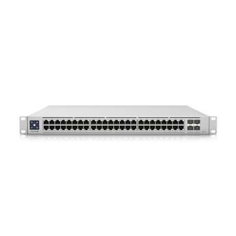 Ubiquiti UniFi Enterprise Switch 48-port PoE 750W. A rack-mountable network switch with forty-eight 2.5GbE PoE+ enabled ports.