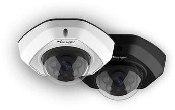 Milesight 5MP AI vandal-proof mini dome network camera with IK10 rating for robust, intelligent video security. Discreet dome design.