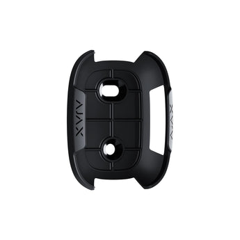 Black plastic holder for the AJAX Button or DoubleButton Jeweller, used for secure mounting of the panic button.