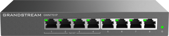 Grandstream GWN7701P: An 8-port unmanaged Gigabit Ethernet PoE switch with 60W power budget for powering network devices.
