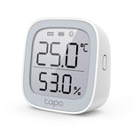 Tapo T315 smart temperature and humidity monitor with 2.7" E-ink display showing temperature and humidity readings.