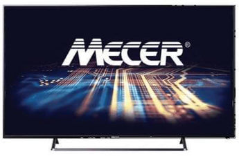 MECER 55-inch 4K UHD Smart LED monitor (55S98U) displaying vibrant visuals. Features built-in speakers and multiple ports.