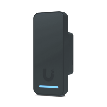 Black Ubiquiti UniFi Access Reader G2. A compact, second-generation NFC reader for secure door access control.