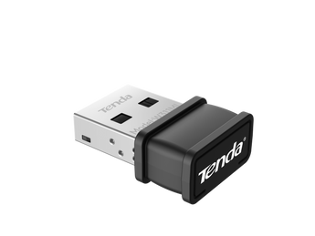 Tenda W311MI-W6 Wi-Fi 6 USB Adapter. A compact, black adapter providing next-gen wireless connectivity for laptops and desktops.