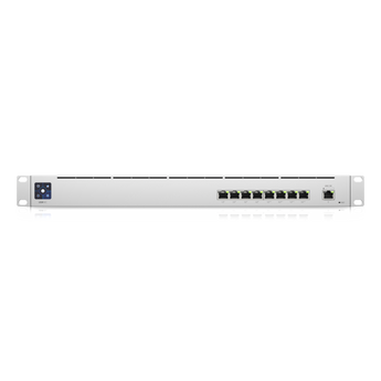 Ubiquiti UniFi Mission-Critical Switch USW-MC with PoE ports and battery backup, designed for uninterrupted network power.