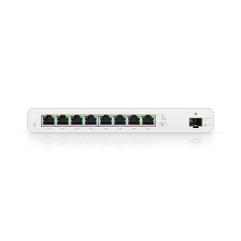 Ubiquiti UISP Router (UB-UISP-R) with eight Gigabit RJ45 ports and PoE. Polycarbonate enclosure, ideal for WISP deployments.