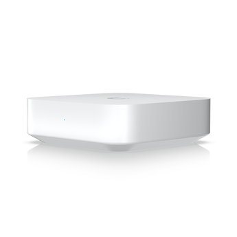 Ubiquiti UniFi Gateway Lite (UXG-Lite), a compact network gateway for UniFi systems, connects to CloudKey or UniFi Network Server.