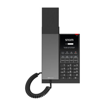 Snom HD351W hospitality phone with cordless DECT handset, featuring Wi-Fi connectivity for flexible placement and easy communication.