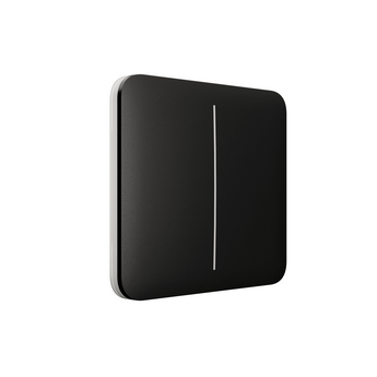 AJAX Security Black SoloButton 2-GANG. A double light switch for smart home automation and enhanced security system control.