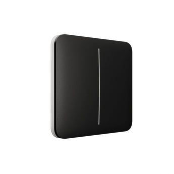 AJAX Security Black SoloButton 2-GANG. A double light switch for smart home automation and enhanced security system control.