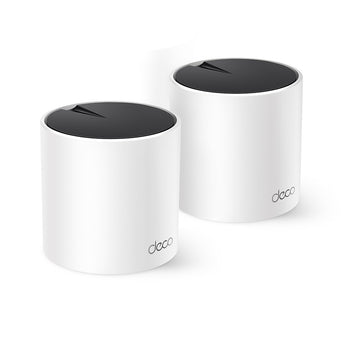 TP-Link Deco AX3000 2-pack mesh WiFi 6 system providing whole home coverage. Connects over 150 devices with enhanced speed and security.