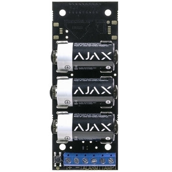 AJAX Single WiFi Transmitter Module Indoor (AJAX-S-TR-INDR): A white module for connecting wired security devices to the Ajax wireless system.