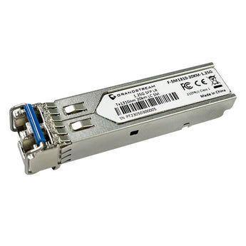 Grandstream GWN-SM-1G SFP module, a single-mode fiber optic transceiver for 20km data transmission in enterprise networks.