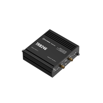 Teltonika TRB246: Industrial 4G LTE gateway with dual SIM, I/O, RS232/485, and Ethernet ports. Connectivity for IoT and M2M solutions.