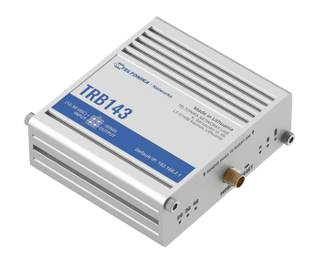 Teltonika TRB143 M-Bus IoT Gateway. An industrial 4G LTE gateway with M-Bus, RS232/485, VPN and cloud connectivity for remote management.