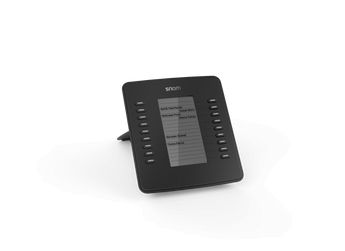 Snom D7 Expansion Module with USB, featuring a high-resolution display and configurable multi-color LED keys for Snom Dxx series phones.
