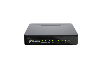 Yeastar P-Series P520 PBX appliance. A compact IP PBX system for up to 20 users, featuring 4 analog ports.