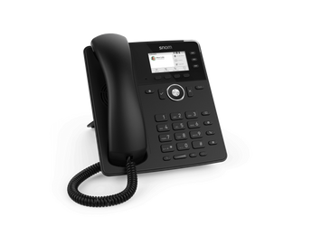 Snom D717 desktop SIP phone with a wide color TFT display and USB port. A six-line phone, PSU not included.